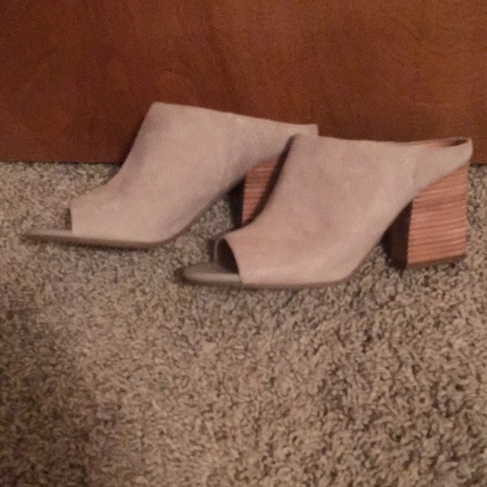 Franco Sarto suede peep toe Firefly  mules